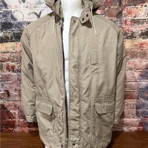 PREOWNED Men's Beige Hooded Military Jacket